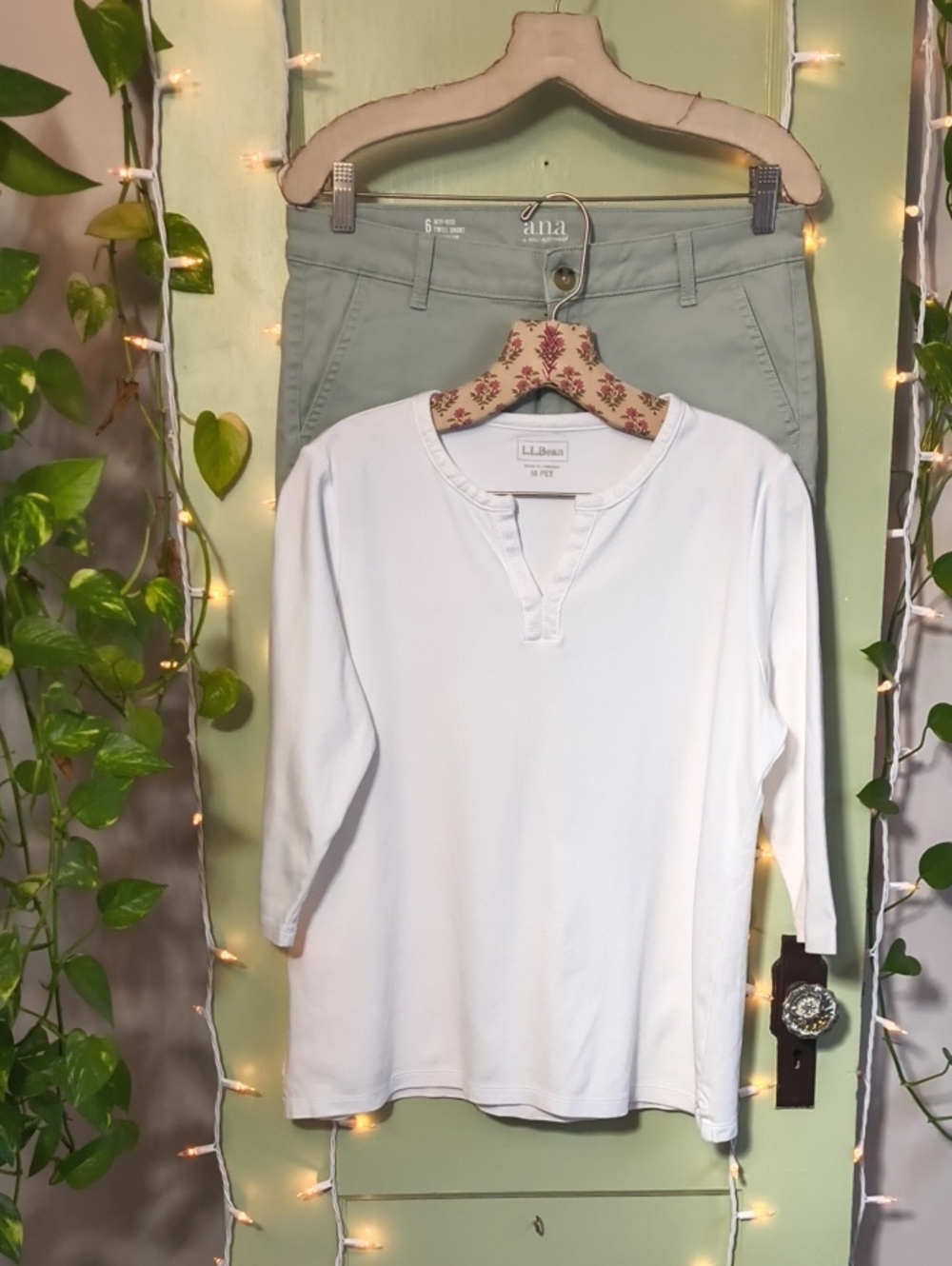 Women's ANA Mid Rise Twill Short 5" Inseam Sage 6 - Picture 10 of 11